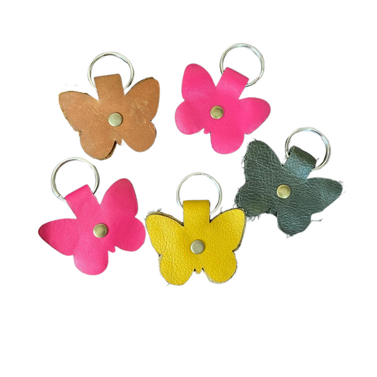 LEATHER BUTTERFLY KEYCHAIN